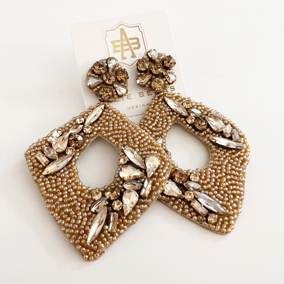 Allie Beads Jewelry - Allie Beads beaded gold drop earrings
